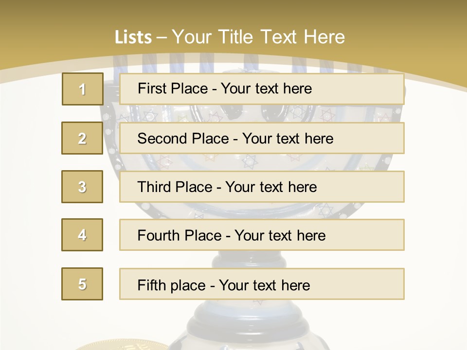 Photo Of Various Chanukah Related Objects - Holiday Related PowerPoint Template
