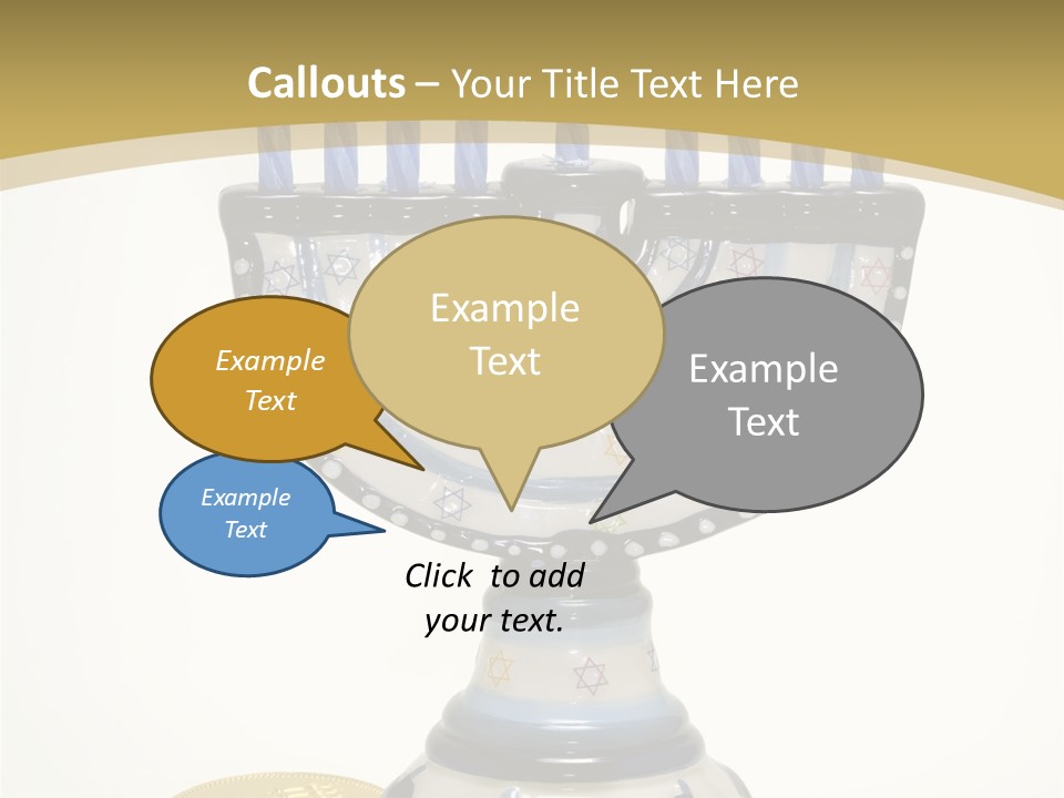Photo Of Various Chanukah Related Objects - Holiday Related PowerPoint Template