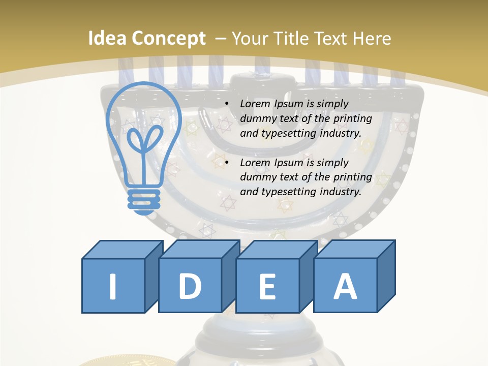 Photo Of Various Chanukah Related Objects - Holiday Related PowerPoint Template