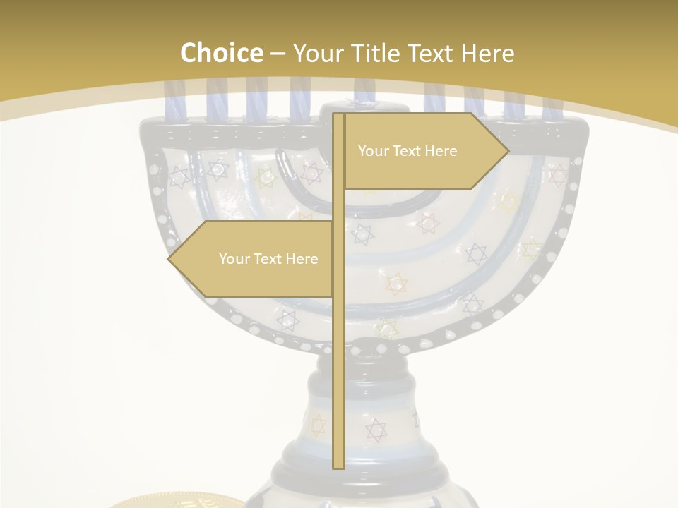 Photo Of Various Chanukah Related Objects - Holiday Related PowerPoint Template