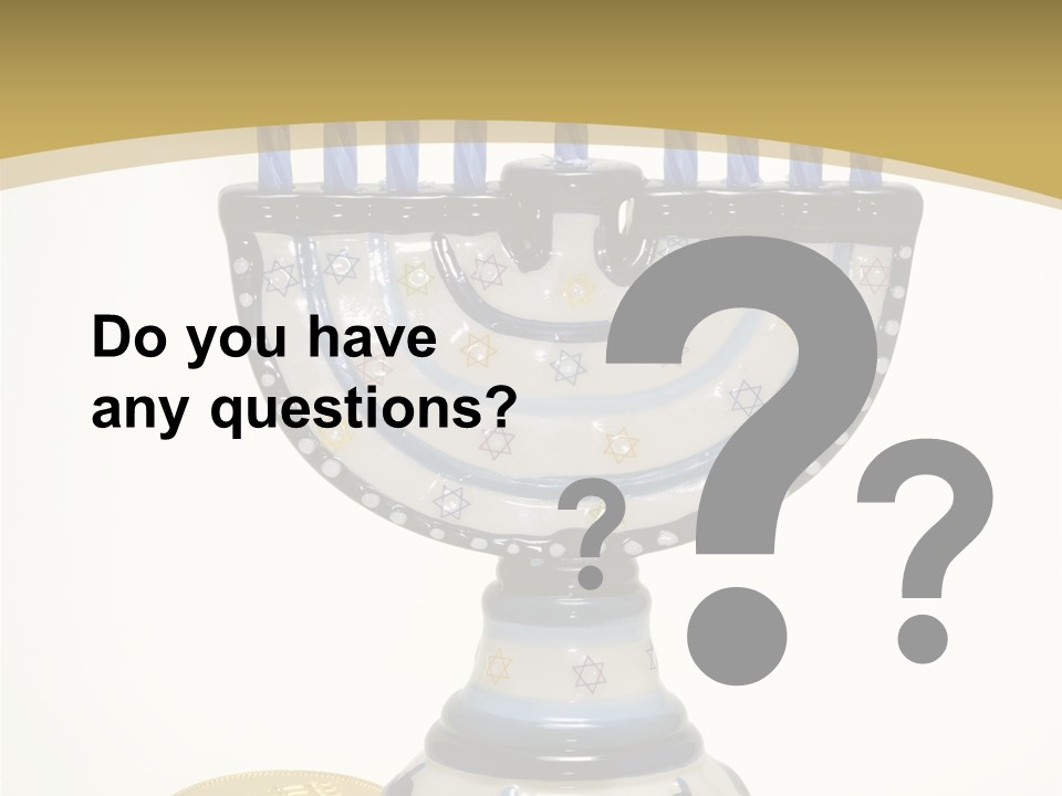 Photo Of Various Chanukah Related Objects - Holiday Related PowerPoint Template