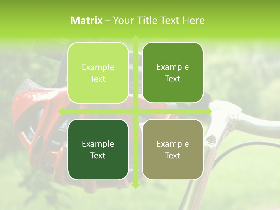 A Red Bicycle Helmet On The Handlebars Of A Bicycle PowerPoint Template