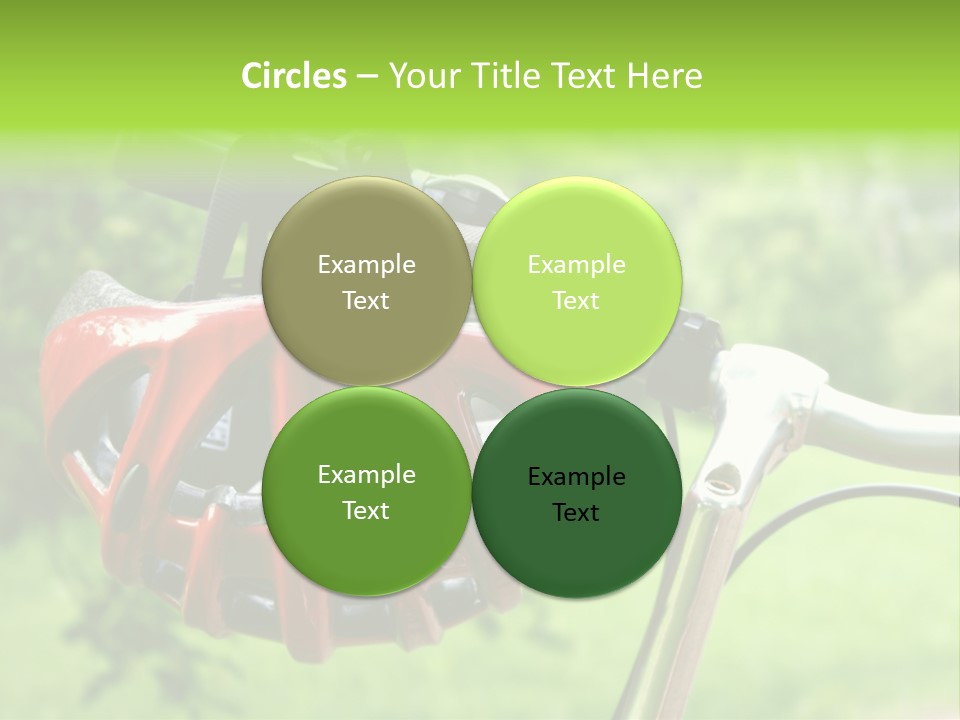 A Red Bicycle Helmet On The Handlebars Of A Bicycle PowerPoint Template