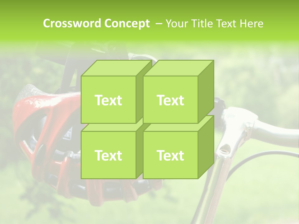 A Red Bicycle Helmet On The Handlebars Of A Bicycle PowerPoint Template