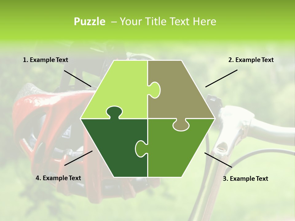 A Red Bicycle Helmet On The Handlebars Of A Bicycle PowerPoint Template