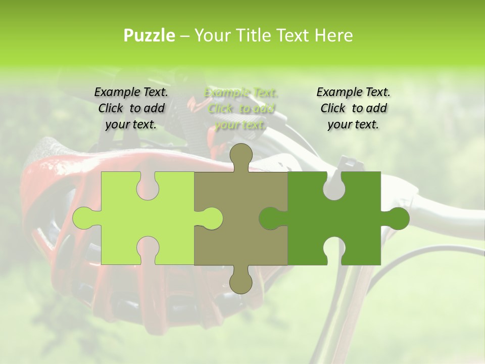 A Red Bicycle Helmet On The Handlebars Of A Bicycle PowerPoint Template