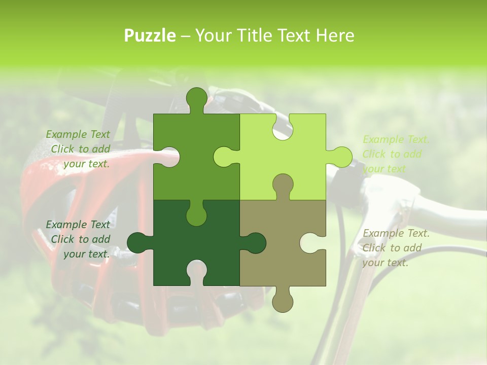 A Red Bicycle Helmet On The Handlebars Of A Bicycle PowerPoint Template