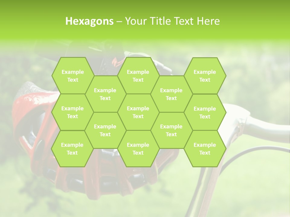 A Red Bicycle Helmet On The Handlebars Of A Bicycle PowerPoint Template