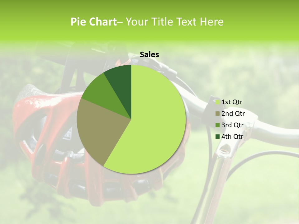 A Red Bicycle Helmet On The Handlebars Of A Bicycle PowerPoint Template