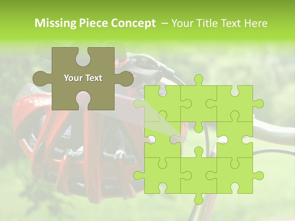 A Red Bicycle Helmet On The Handlebars Of A Bicycle PowerPoint Template