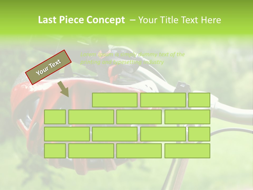 A Red Bicycle Helmet On The Handlebars Of A Bicycle PowerPoint Template