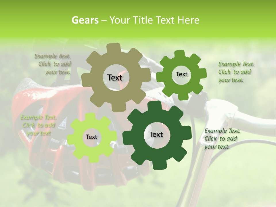 A Red Bicycle Helmet On The Handlebars Of A Bicycle PowerPoint Template