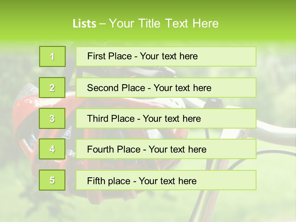 A Red Bicycle Helmet On The Handlebars Of A Bicycle PowerPoint Template