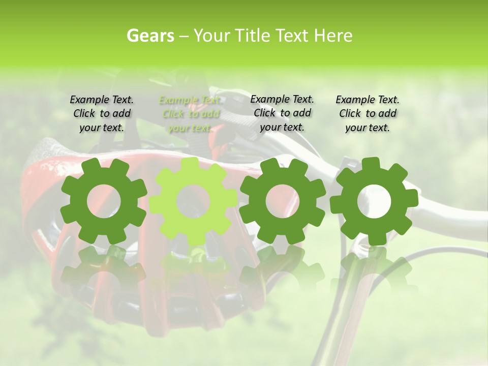 A Red Bicycle Helmet On The Handlebars Of A Bicycle PowerPoint Template