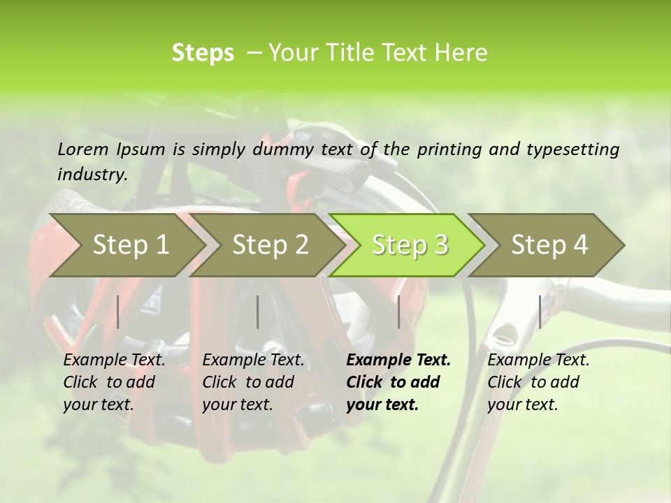 A Red Bicycle Helmet On The Handlebars Of A Bicycle PowerPoint Template
