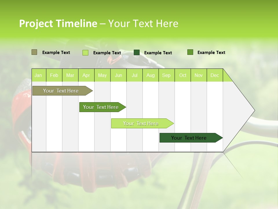 A Red Bicycle Helmet On The Handlebars Of A Bicycle PowerPoint Template