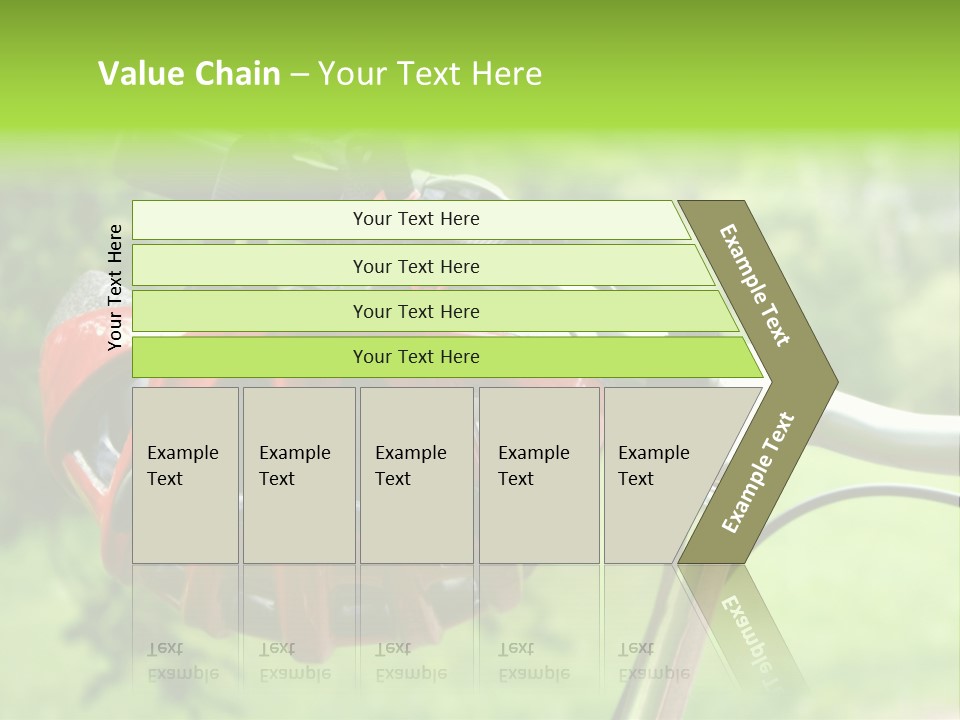 A Red Bicycle Helmet On The Handlebars Of A Bicycle PowerPoint Template