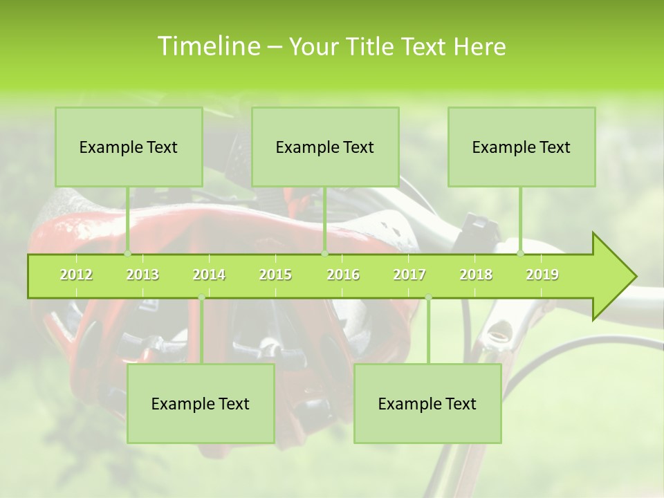 A Red Bicycle Helmet On The Handlebars Of A Bicycle PowerPoint Template