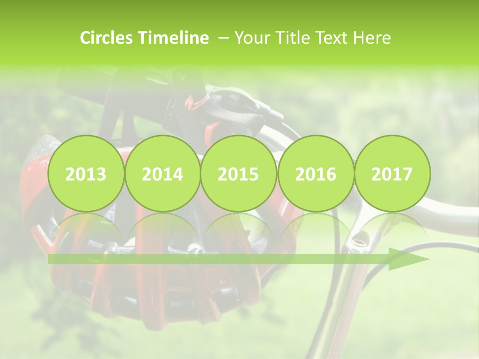 A Red Bicycle Helmet On The Handlebars Of A Bicycle PowerPoint Template