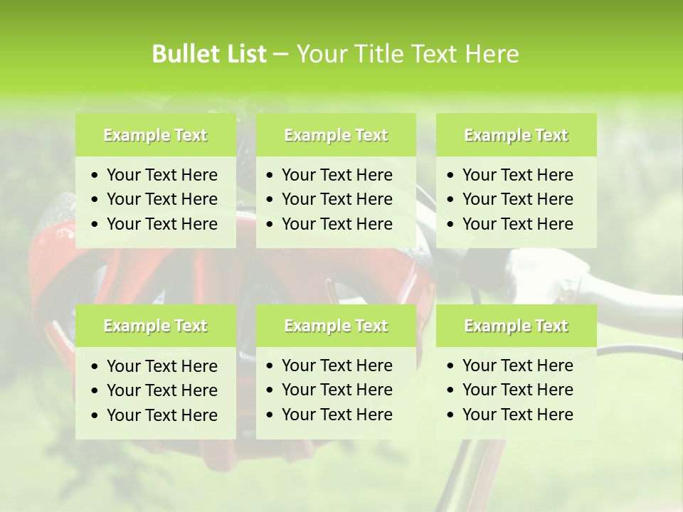 A Red Bicycle Helmet On The Handlebars Of A Bicycle PowerPoint Template