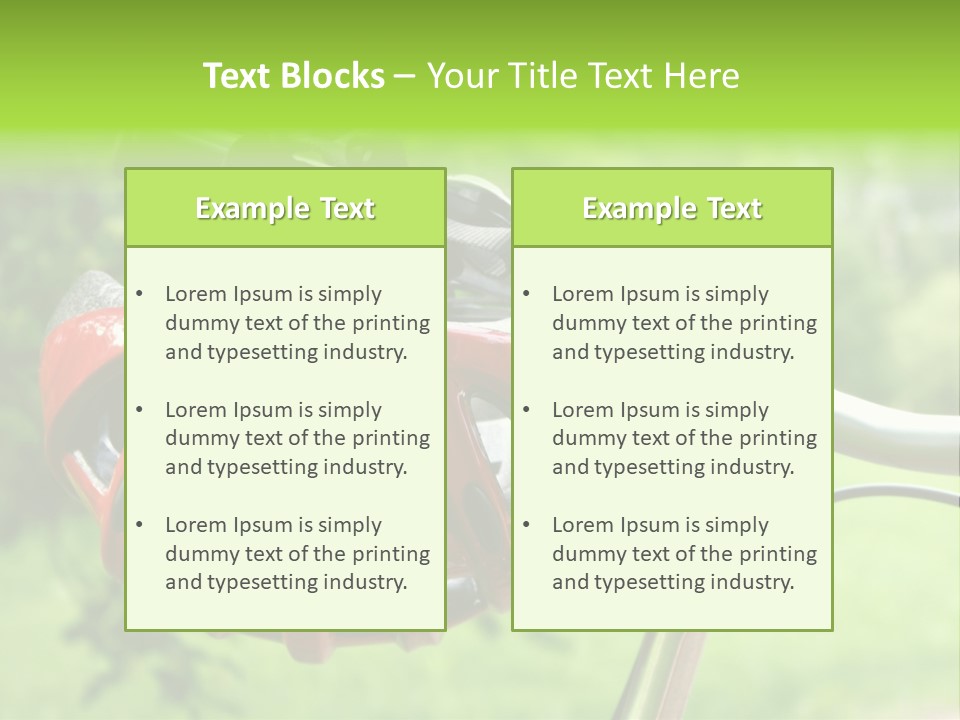 A Red Bicycle Helmet On The Handlebars Of A Bicycle PowerPoint Template