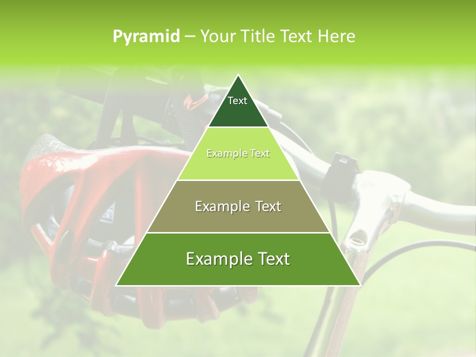 A Red Bicycle Helmet On The Handlebars Of A Bicycle PowerPoint Template