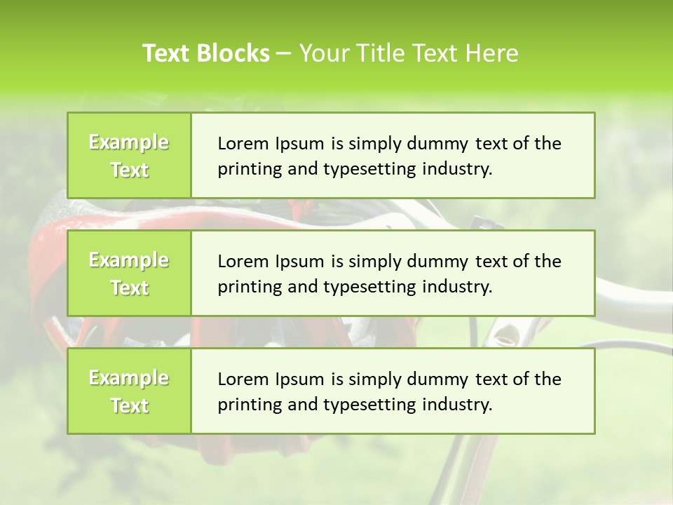 A Red Bicycle Helmet On The Handlebars Of A Bicycle PowerPoint Template
