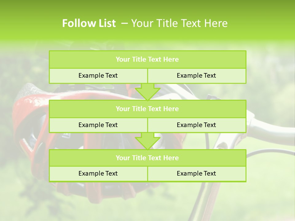 A Red Bicycle Helmet On The Handlebars Of A Bicycle PowerPoint Template