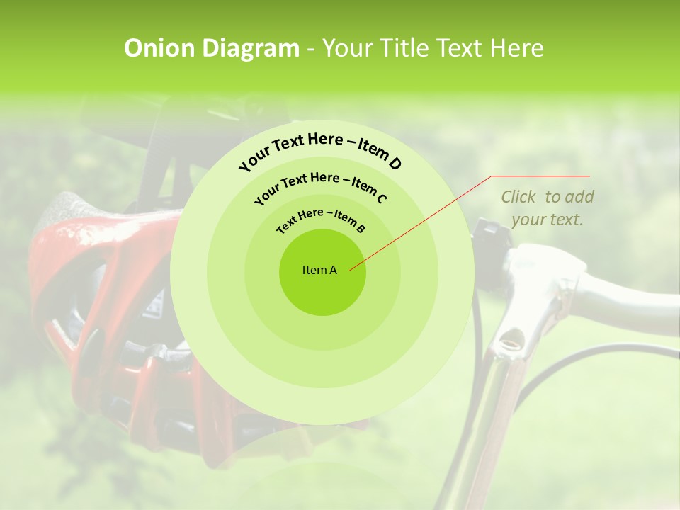 A Red Bicycle Helmet On The Handlebars Of A Bicycle PowerPoint Template