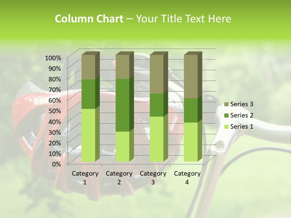 A Red Bicycle Helmet On The Handlebars Of A Bicycle PowerPoint Template
