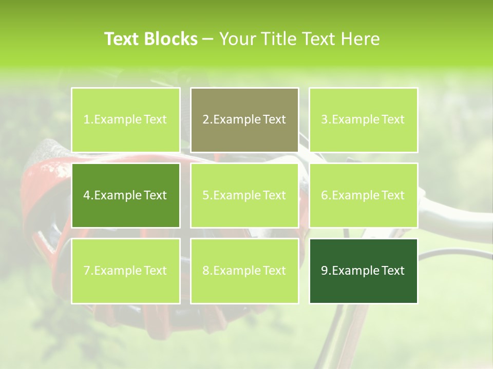 A Red Bicycle Helmet On The Handlebars Of A Bicycle PowerPoint Template