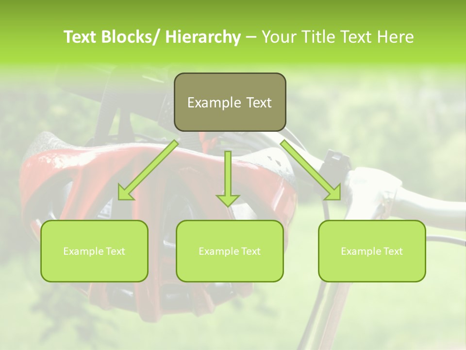 A Red Bicycle Helmet On The Handlebars Of A Bicycle PowerPoint Template