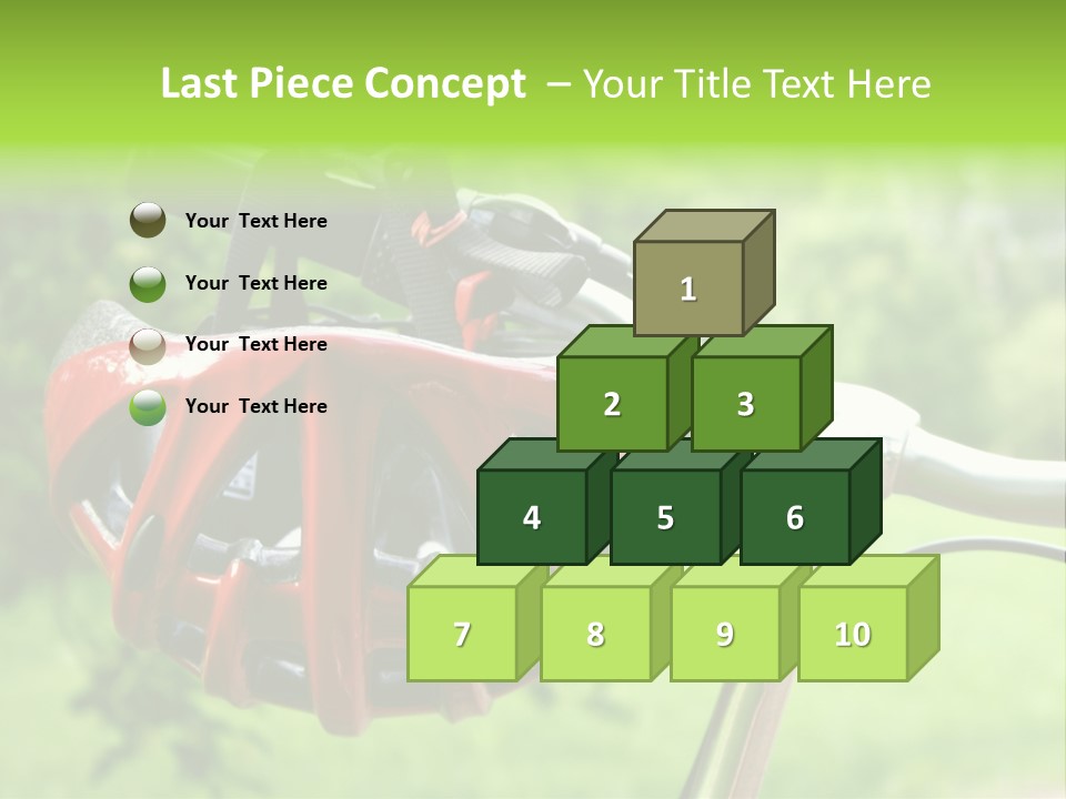 A Red Bicycle Helmet On The Handlebars Of A Bicycle PowerPoint Template