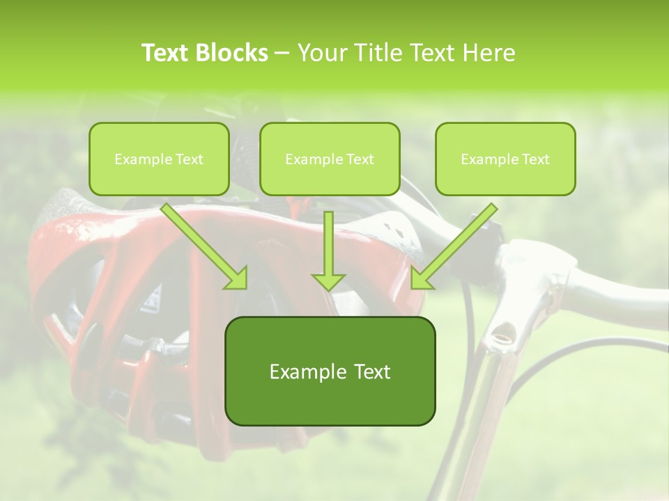A Red Bicycle Helmet On The Handlebars Of A Bicycle PowerPoint Template