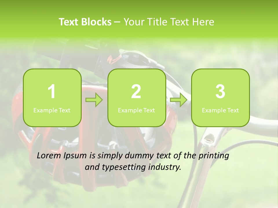 A Red Bicycle Helmet On The Handlebars Of A Bicycle PowerPoint Template
