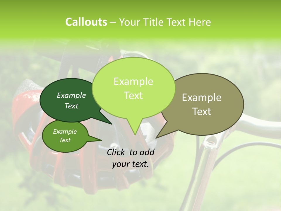 A Red Bicycle Helmet On The Handlebars Of A Bicycle PowerPoint Template