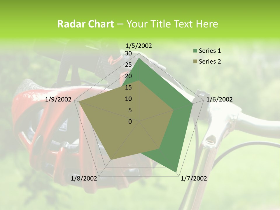 A Red Bicycle Helmet On The Handlebars Of A Bicycle PowerPoint Template