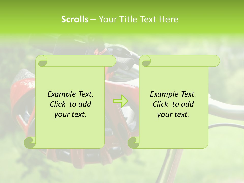 A Red Bicycle Helmet On The Handlebars Of A Bicycle PowerPoint Template