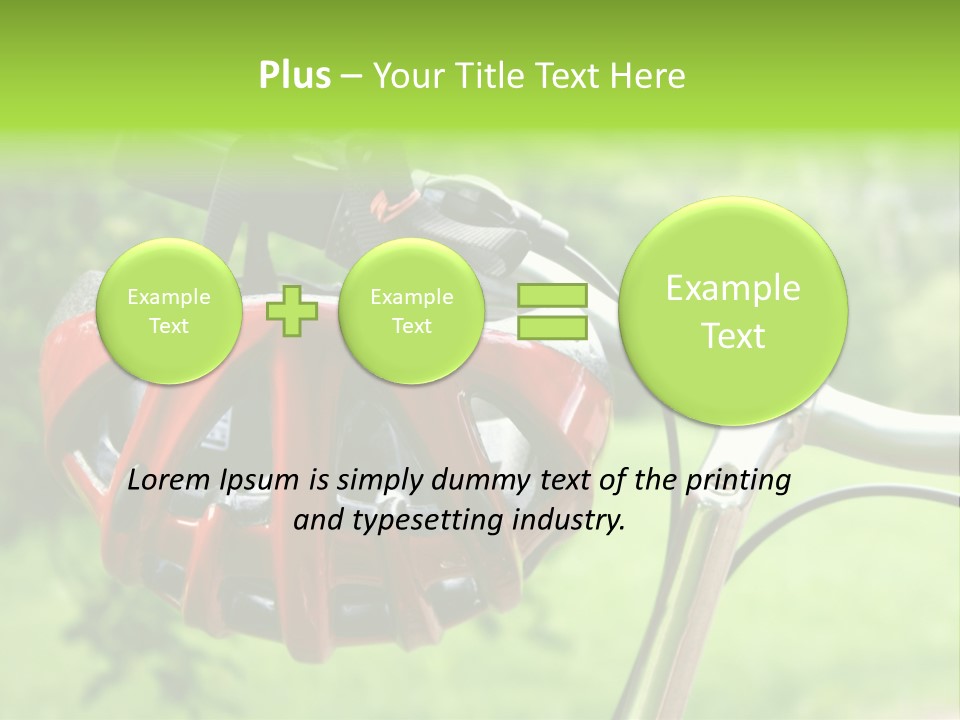 A Red Bicycle Helmet On The Handlebars Of A Bicycle PowerPoint Template