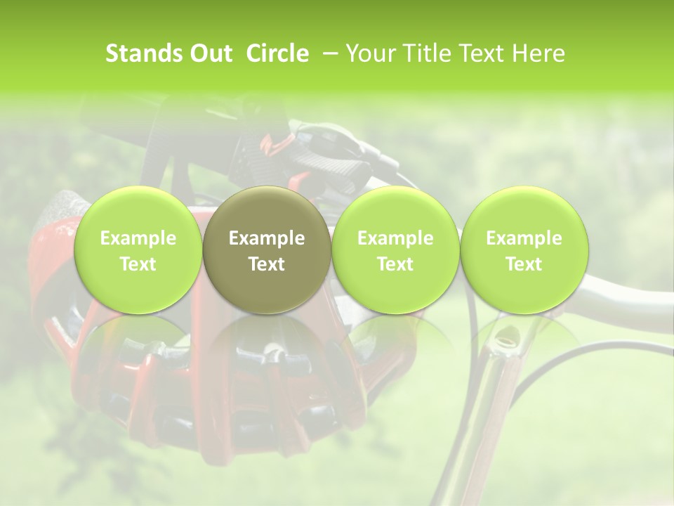 A Red Bicycle Helmet On The Handlebars Of A Bicycle PowerPoint Template