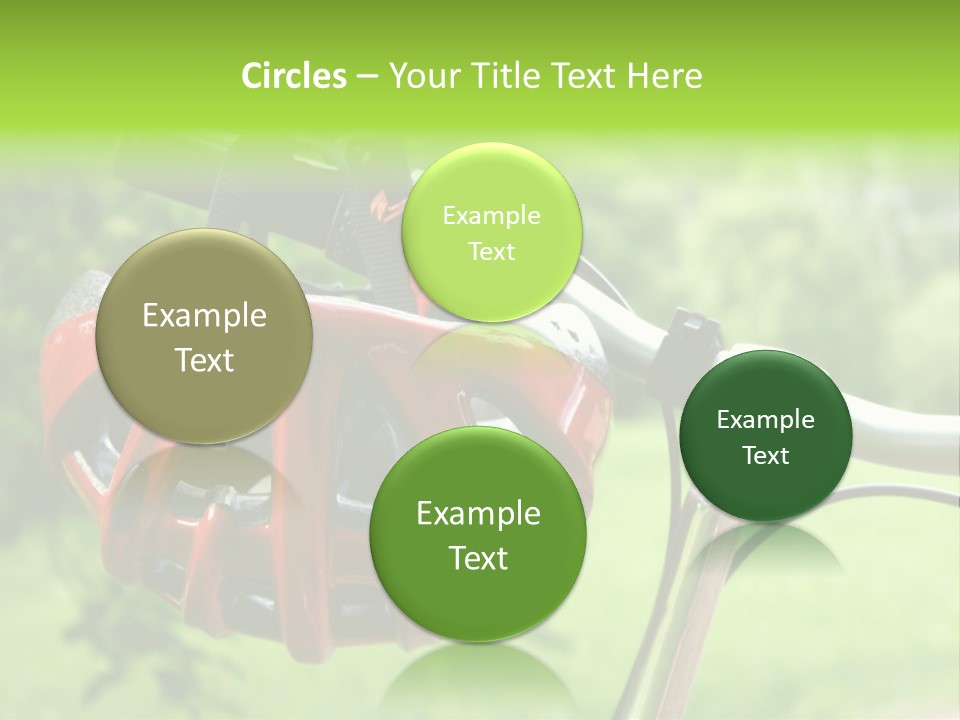 A Red Bicycle Helmet On The Handlebars Of A Bicycle PowerPoint Template