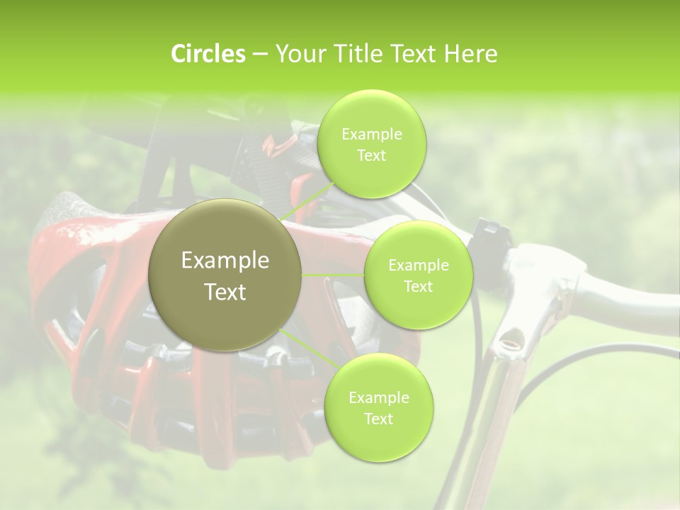 A Red Bicycle Helmet On The Handlebars Of A Bicycle PowerPoint Template