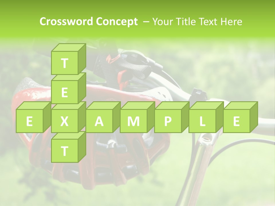 A Red Bicycle Helmet On The Handlebars Of A Bicycle PowerPoint Template