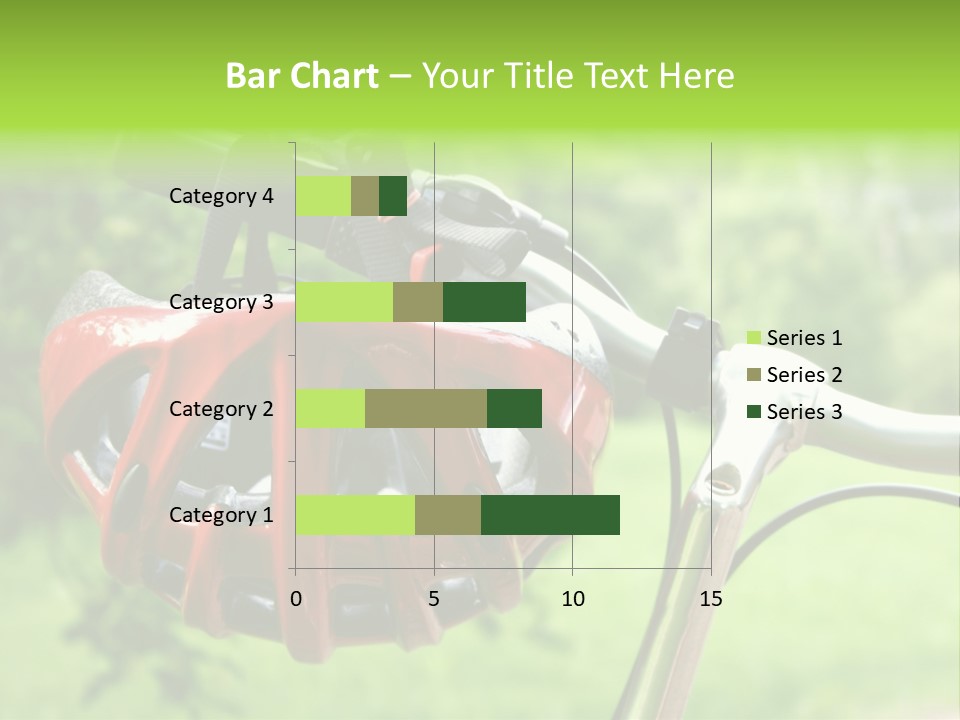 A Red Bicycle Helmet On The Handlebars Of A Bicycle PowerPoint Template