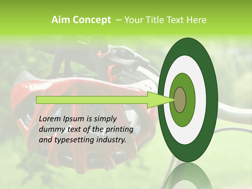 A Red Bicycle Helmet On The Handlebars Of A Bicycle PowerPoint Template