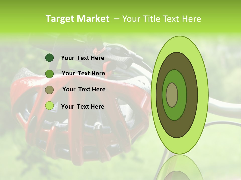 A Red Bicycle Helmet On The Handlebars Of A Bicycle PowerPoint Template