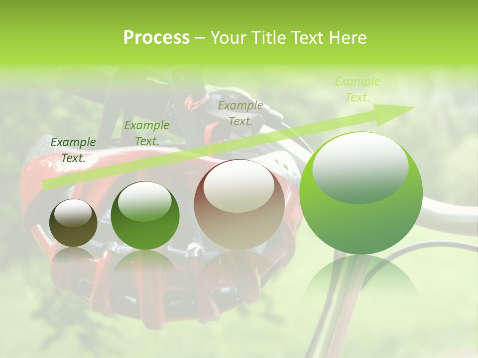 A Red Bicycle Helmet On The Handlebars Of A Bicycle PowerPoint Template