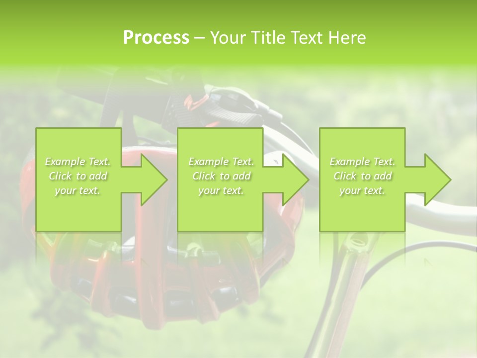 A Red Bicycle Helmet On The Handlebars Of A Bicycle PowerPoint Template