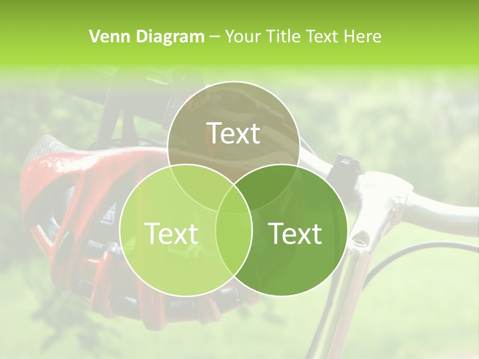 A Red Bicycle Helmet On The Handlebars Of A Bicycle PowerPoint Template
