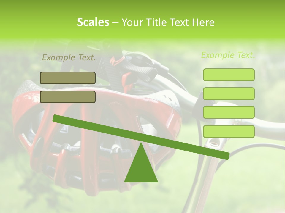 A Red Bicycle Helmet On The Handlebars Of A Bicycle PowerPoint Template